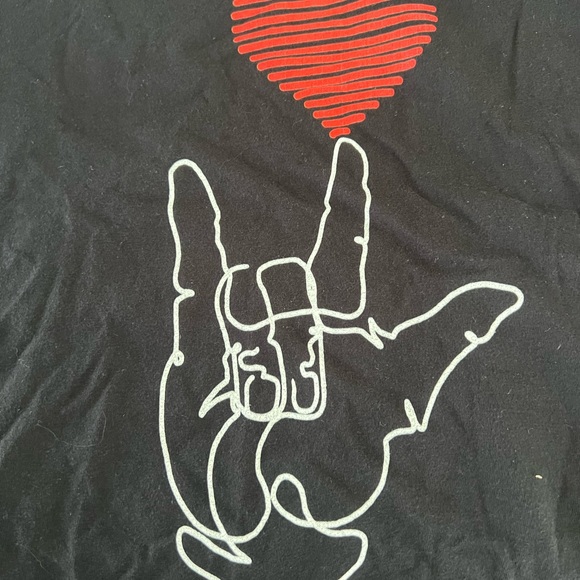 ASL I Love You Hand Heart Sign Language T-Shirt XL - Picture 5 of 7
